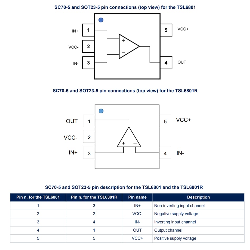 Location Circuit - STMicroelectronics TSL6801, TSL6802, & TSL6804 Op Amps