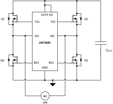 Schematic - Texas Instruments LM74681 100V Ideal Diode Bridge Controller