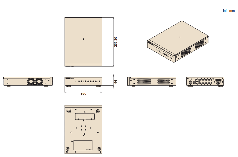 Mechanical Drawing - Advantech MIC-717-OX AI NVR Solution with NVIDIA Metropolis