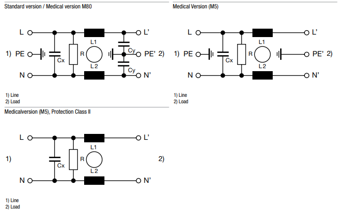 Schematic - Schurter 5180 IP67 Appliance Inlet Filters