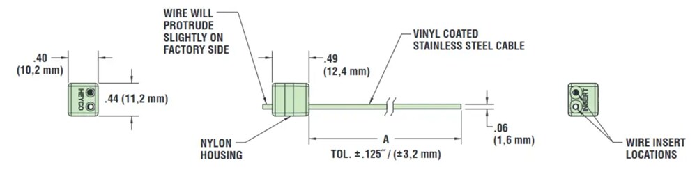 Mechanical Drawing - Heyco Crimpless Sunbundler® Cable Ties for Solar