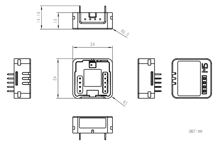 Mechanical Drawing - M5Stack A149 Atomic Echo Base