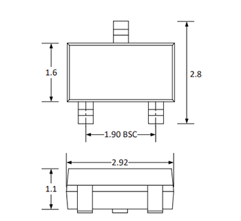 Mechanical Drawing - Semtech RClamp04022S RailClamp® 2-Line TVS Diode