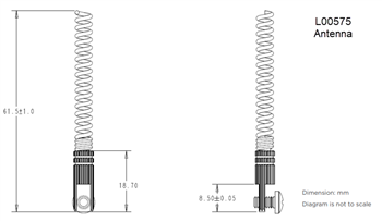 Mechanical Drawing - TE Connectivity / Linx Technologies 5G Helical Antennas