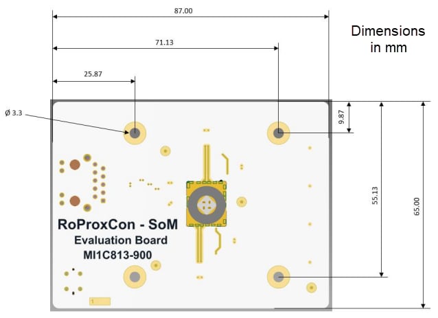 Mechanical Drawing - Rosenberger RoProxCon® SoM Evaluation Board