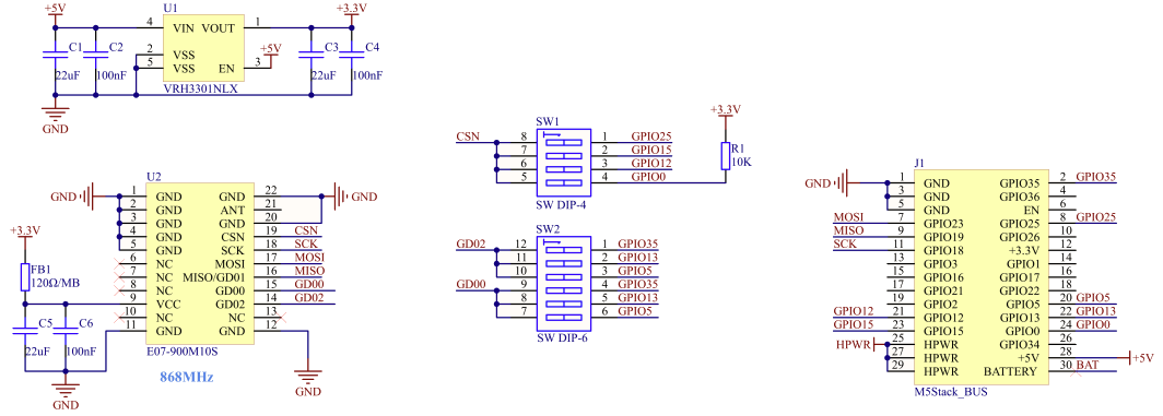Schematic - M5Stack CC1101 Wireless Communication Module